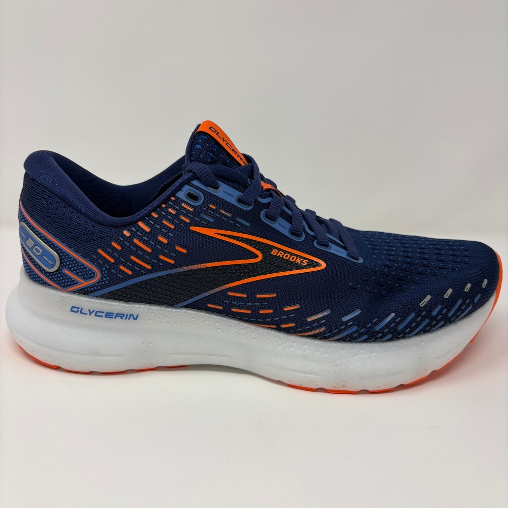 Brooks Glycerin 20 Men's Size 7.5 Blue Orange Running Shoes (1103821D444)